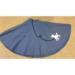 50's Pin Up Poodle Skirt Pink Blue Skirt XS